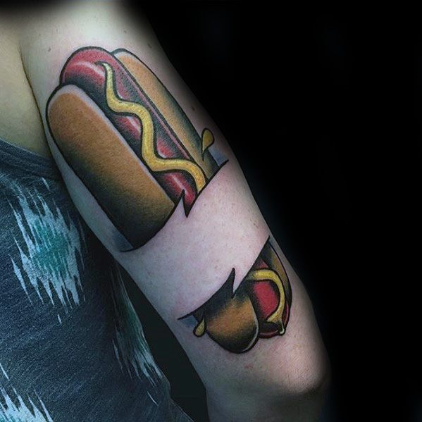 40 Hot Dog Tattoo Designs For Men Food Ink Ideas