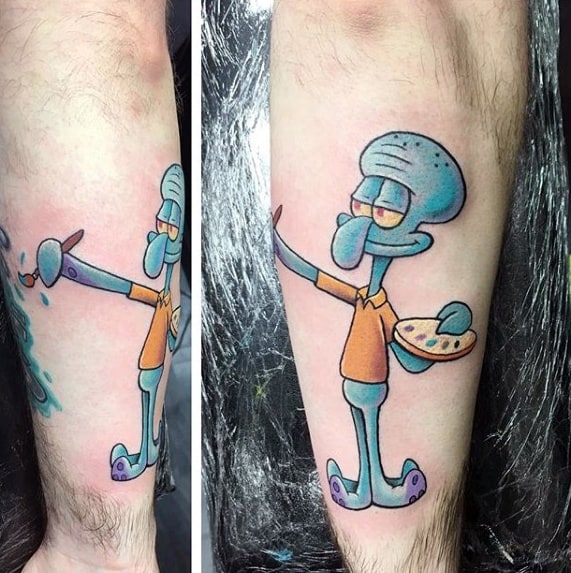 50 SpongeBob Tattoo Designs For Men - Cartoon Ink Ideas