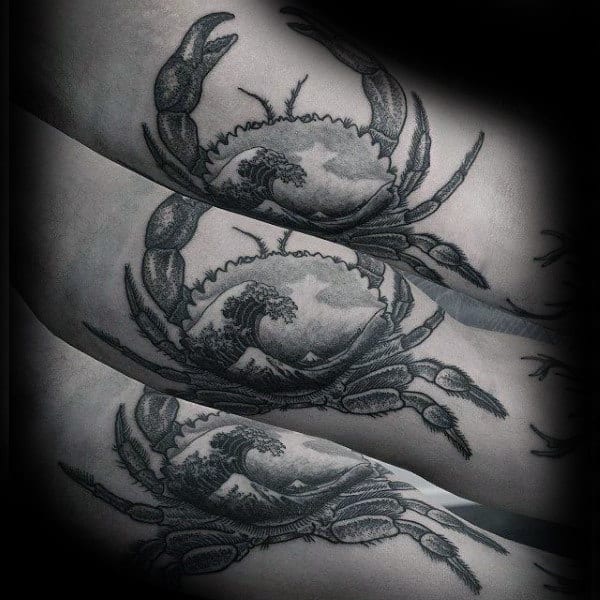 Dotwork Guys Unique Crab Arm Tattoos