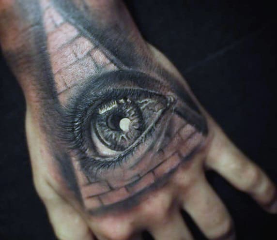 Egyptian Tattoo Eye Pyramid Hand Design For Men
