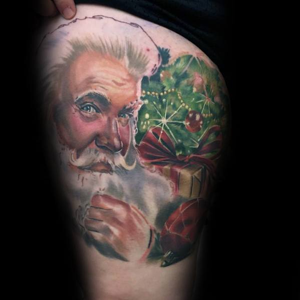 40 Santa Claus Tattoo Ideas For Men - Saint Nicholas Designs