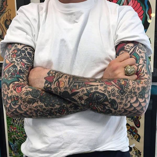 100 American Traditional Tattoos For Men - Old School Designs