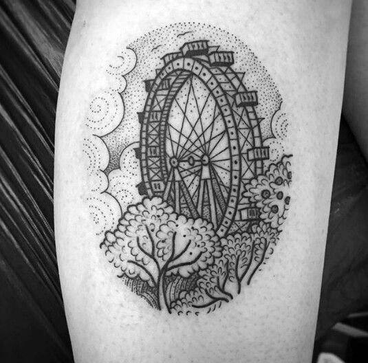 50 Ferris Wheel Tattoo Ideas For Men Amusement Ride Designs