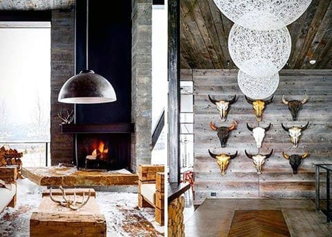 Fireplace With Animal Skull Wall Ultimate Bachelor Pad