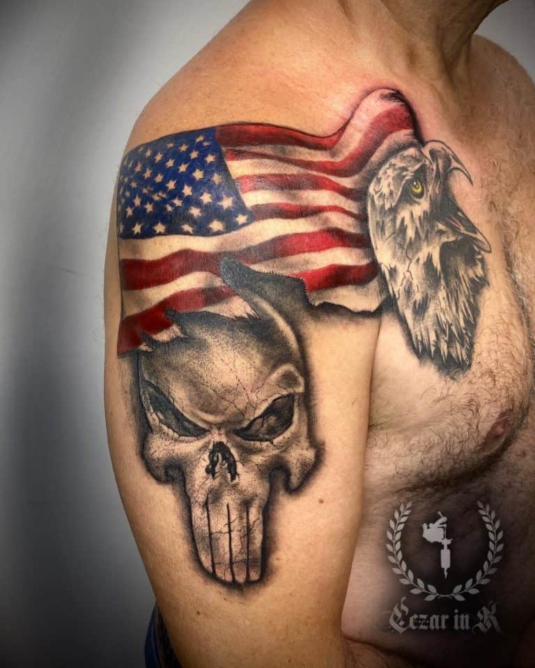 Bold And Fearless Punisher Skull Tattoo Ideas