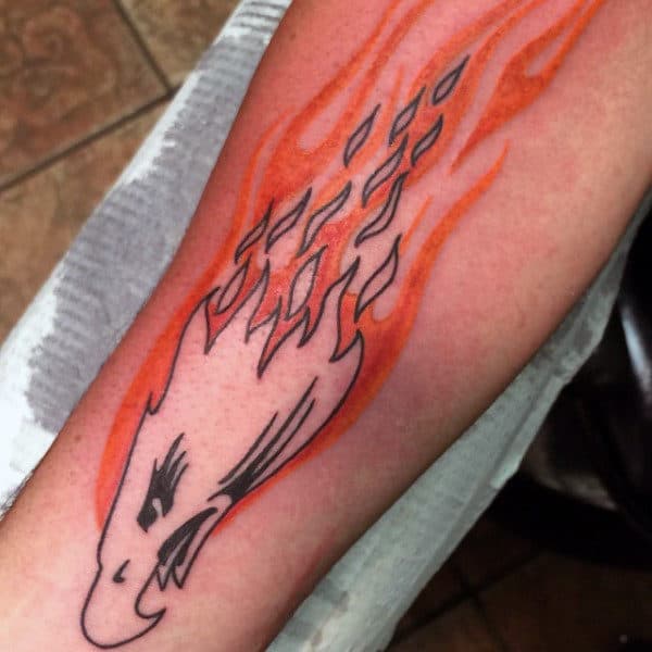 Screaming Black Flaming Tattoo 105