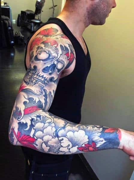 40 Japanese Skull Tattoo Designs For Men - Cool Cranium Ink Ideas