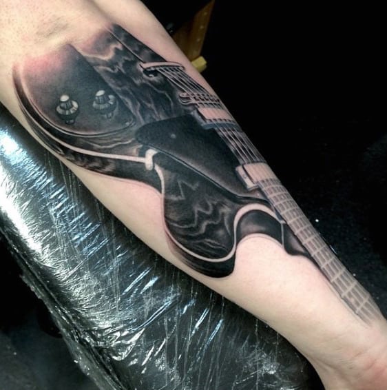 65 Guitar Tattoos For Men - Acoustic And Electric Designs
