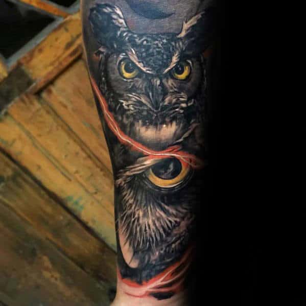 50 Owl Sleeve Tattoos For Men - Nocturnal Bird Design Ideas