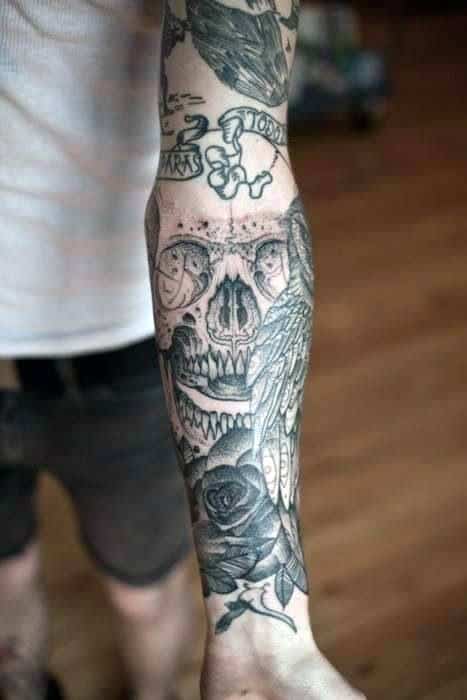 Skull Forearm Tattoos For Guys