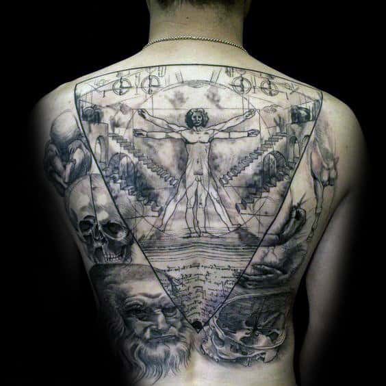 50 Vitruvian Man Tattoo Designs For Men - Da Vinci Ink Ideas
 Leonardo Da Vinci Tattoo