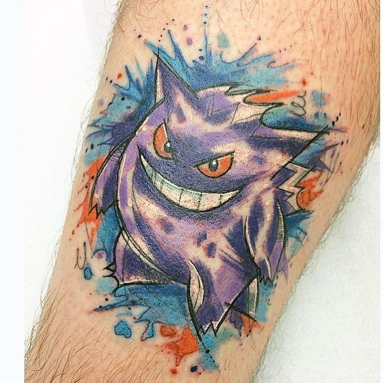 60 Gengar Tattoo Designs For Men - Pokemon Ink Ideas