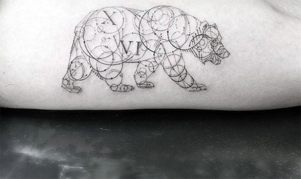 10. Tiny Geometric Bear Tattoo - wide 7