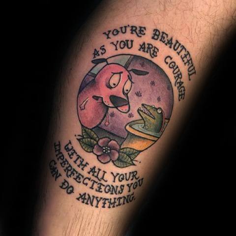 40 Courage The Cowardly Dog Tattoo Designs For Men - Cartoon Ideas