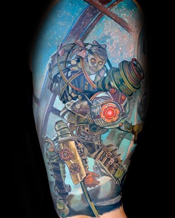50 Bioshock Tattoo Designs For Men - Video Game Ink Ideas