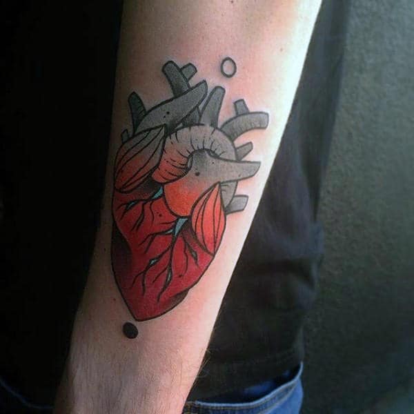 gentleman traditional tattoo neo Ink Tattoo Anatomical Blood Pumping 90 For Heart Men  Designs