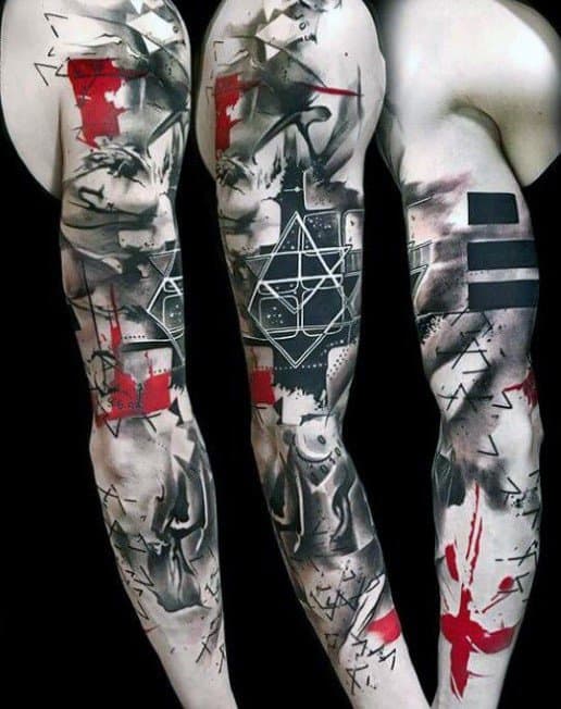 60 Red And Black Tattoos For Men - Manly Design Ideas