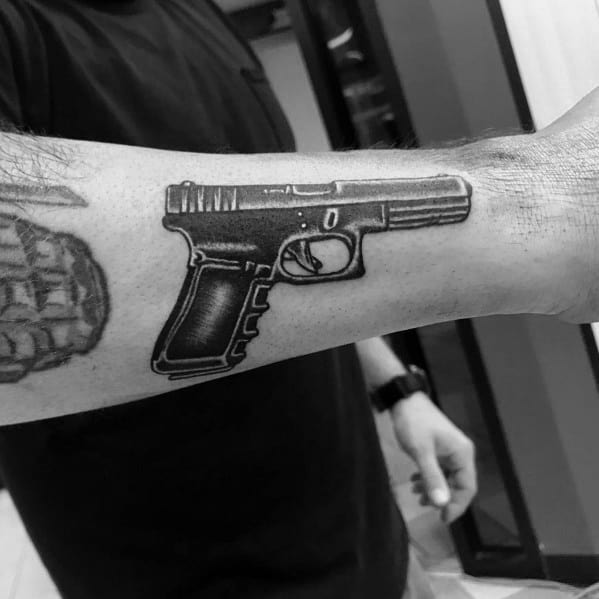 60 Glock Tattoo Ideas For Men - Handgun Designs