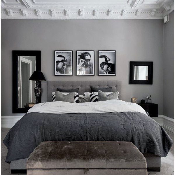 Gray And White Bedroom Storage