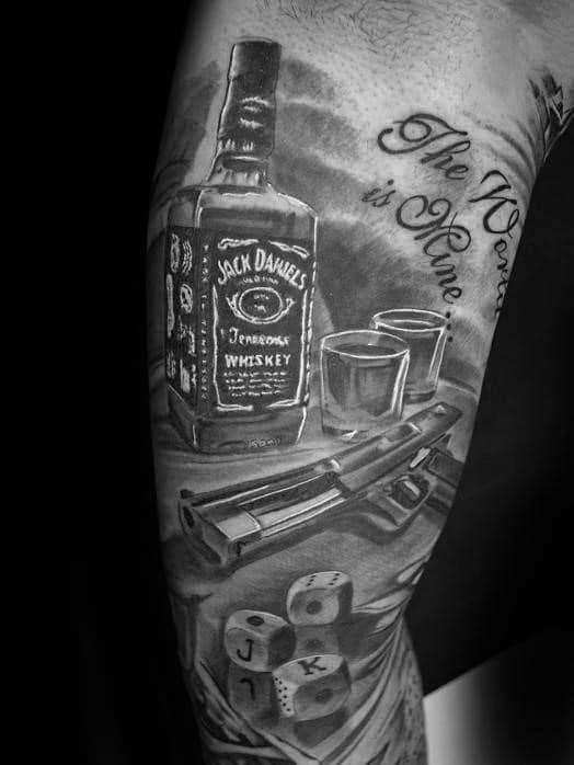 60 Jack Daniels Tattoo Designs For Men - Whiskey Ink Ideas