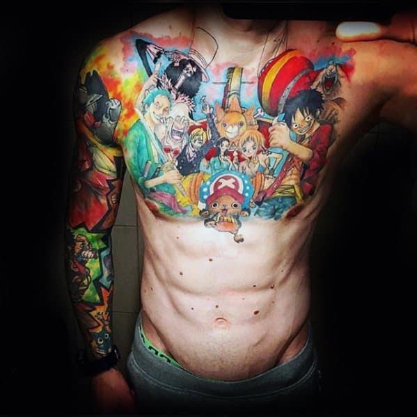 One Piece Tattoo Designs For Men Japanese Anime Ink Ideas