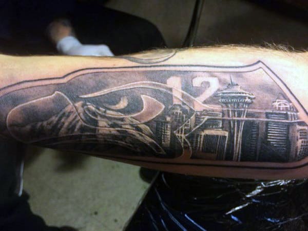 30 Seattle Skyline Tattoo Designs For Men - City Ink Ideas
