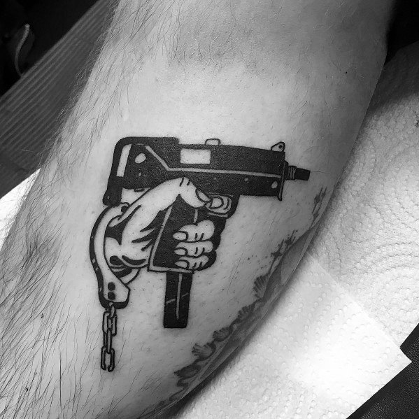 50 Uzi Tattoo Ideas For Men - Firearm Designs