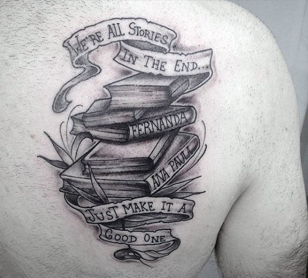 75 Book Tattoos For Men - Reading Inspired Design Ideas