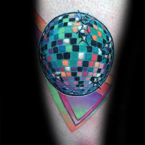 40 Disco Ball Tattoo Ideas For Men Groovy Designs.