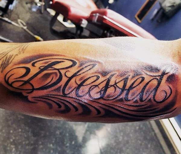 Blessed Tattoo On Forearm