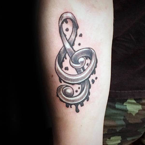 80 Treble Clef Tattoo Designs For Men - Musical Ink Ideas