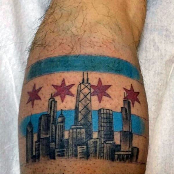 50 Chicago Flag Tattoo Designs For Men - Illinois Ink Ideas