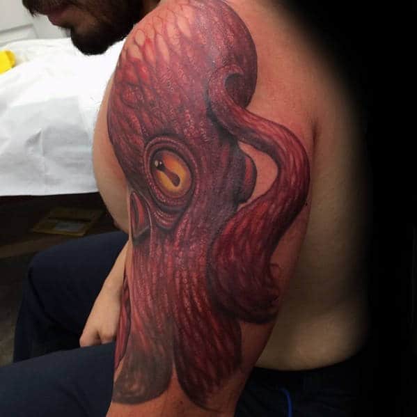 red octopus tattoo