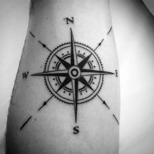 Guys Tattoo Simple Compass