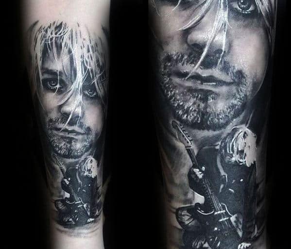 Guys Tattoos With Nirvana Design