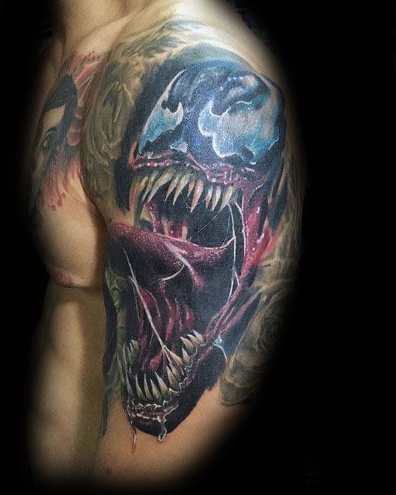 60 Venom Tattoo Designs For Men - Marvel Ink Ideas