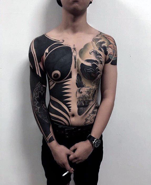 50 Chest Cover Up Tattoos For Men - Upper Body Design Ideas