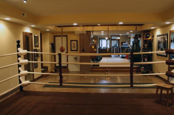 Home Gym Basement Boxing Ring
