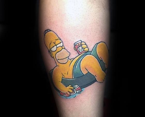 50 Homer Simpson Tattoo Designs For Men - The Simpsons Ink Ideas