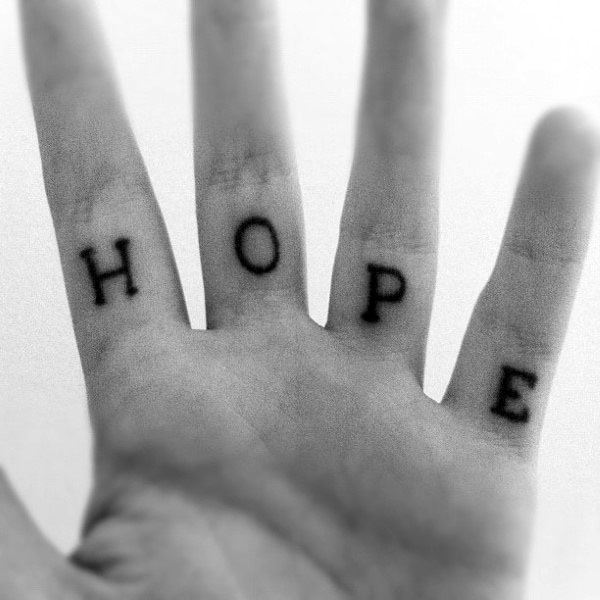 40 Hope Tattoos For Men - Four Letter Word Design Ideas