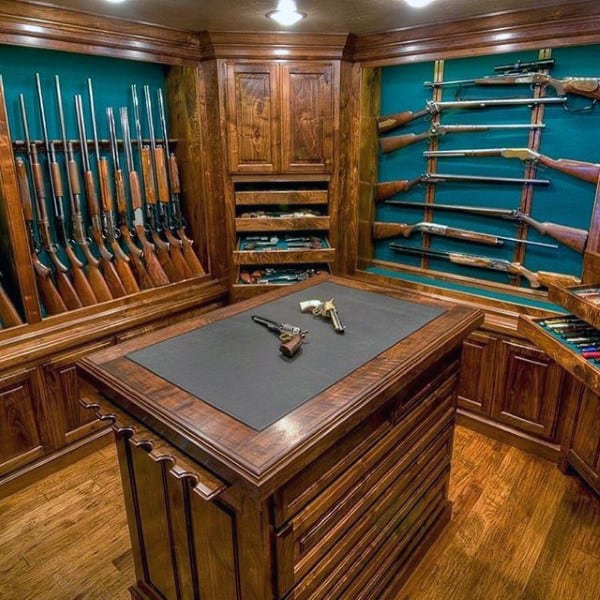 Hunters Wood Cabinet Traditional Custom Gun Room