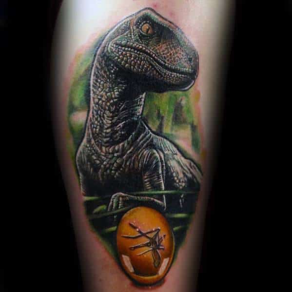 Hyper Realistic 3d Dinosaur Leg Jurassic Park Guys Tattoos