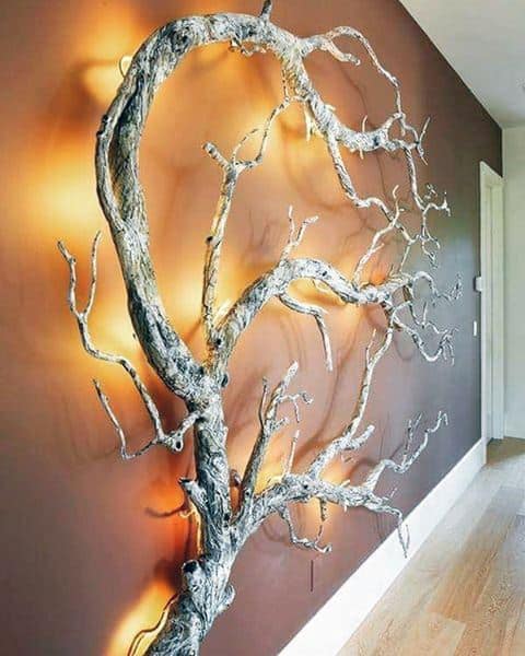 Illluminated Led Tree Branch Bachelor Pad Wall Decor Ideas