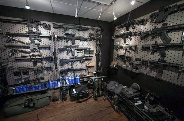 Impressive Firearm Collection In Gun Room