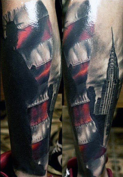 30 Chrysler Building Tattoo Ideas For Men Skyscraper Designs