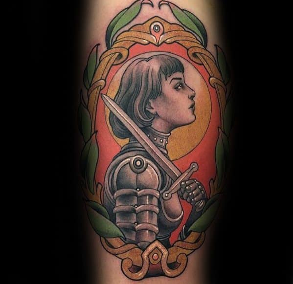 40 Joan Of Arc Tattoo Designs For Men Saint Ink Ideas