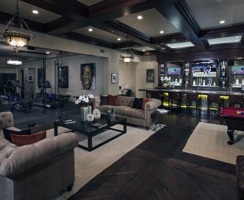 Incredible Luxury Basement With Indoor Private Gym Glass Walls