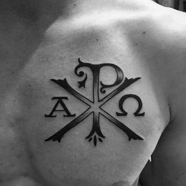 50 Chi Rho Tattoo Designs For Men - Christian Symbol Ink Ideas