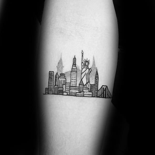 60 New York Skyline Tattoo Designs For Men Big Apple Ink