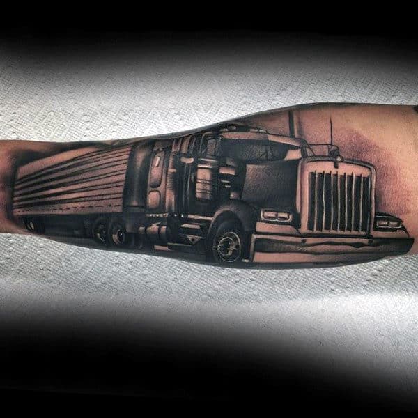60 Truck Tattoos For Men - Vintage and Big Rig Ink Design Ideas